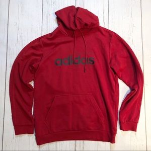 Adidas red sweater pull over hoodie jacket medium
